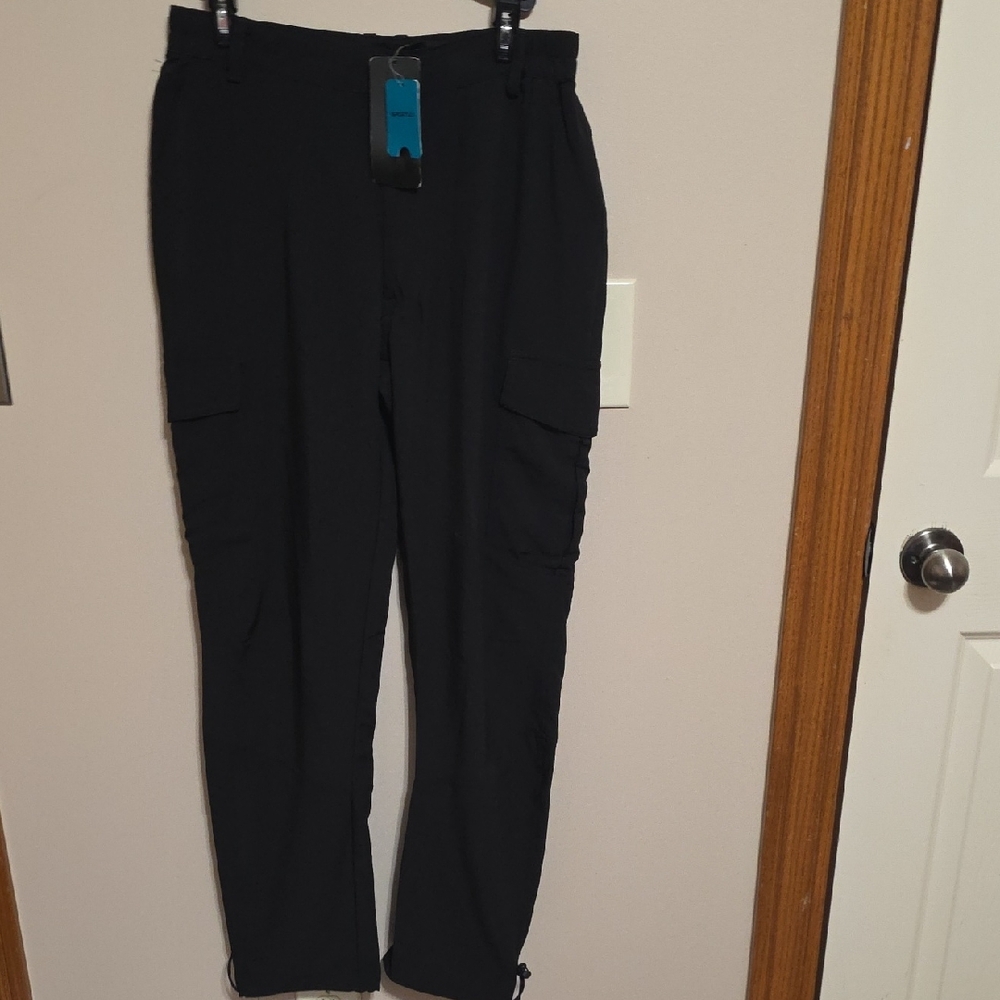 Women’s Black Cargo Track Pants - Comfortable Everyday Joggers